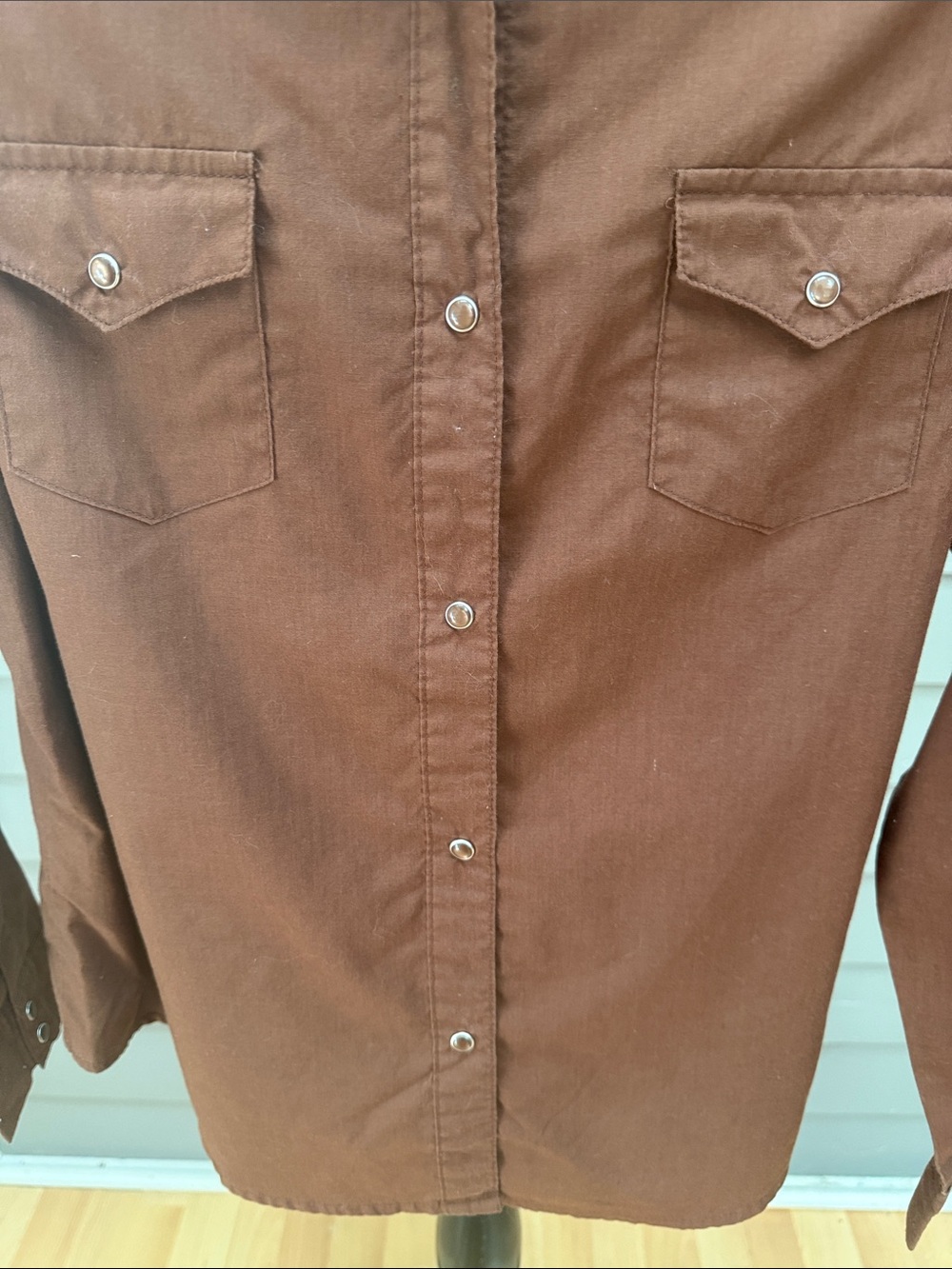 Women’s Wrangler Brown Western Pearl Snap Long Sleeve Shirt XL - Picture 3 of 5